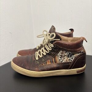 Inkkas Brown Leather Camping‎ Boot Lace Up Sneakers Women's 10 Men's 8 Aztec